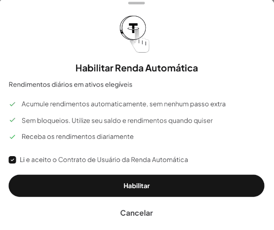 Image showing the Auto-Earn activation screen on the WEEX app.