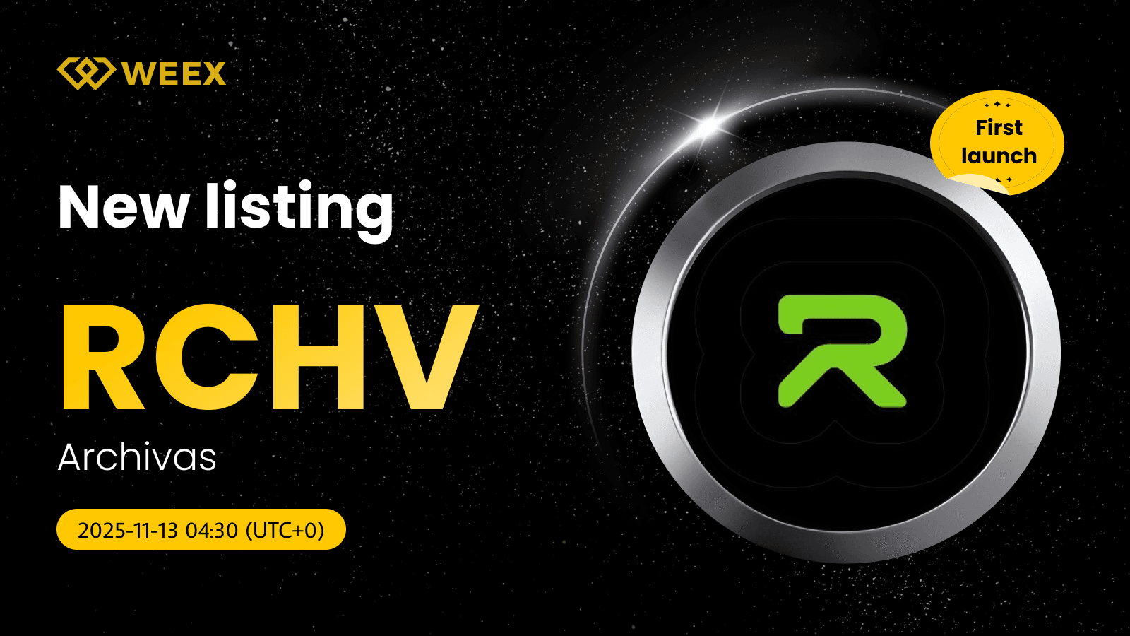 Archivas (RCHV) USDT 上线 WEEX