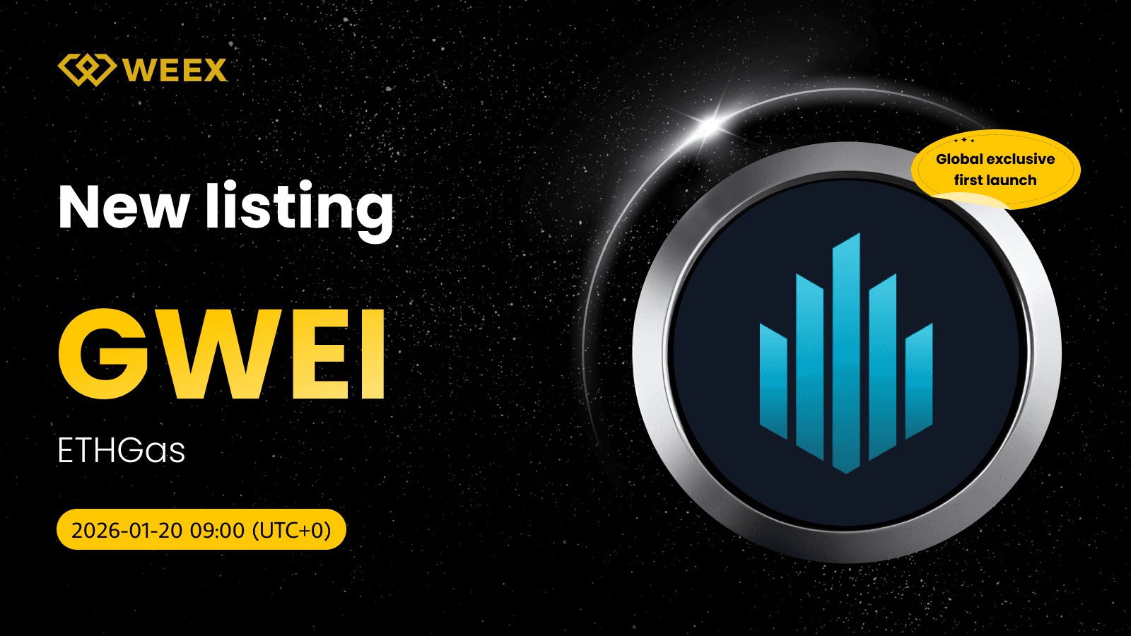 Lançamento exclusivo: Par GWEI/USDT listado na WEEX Spot