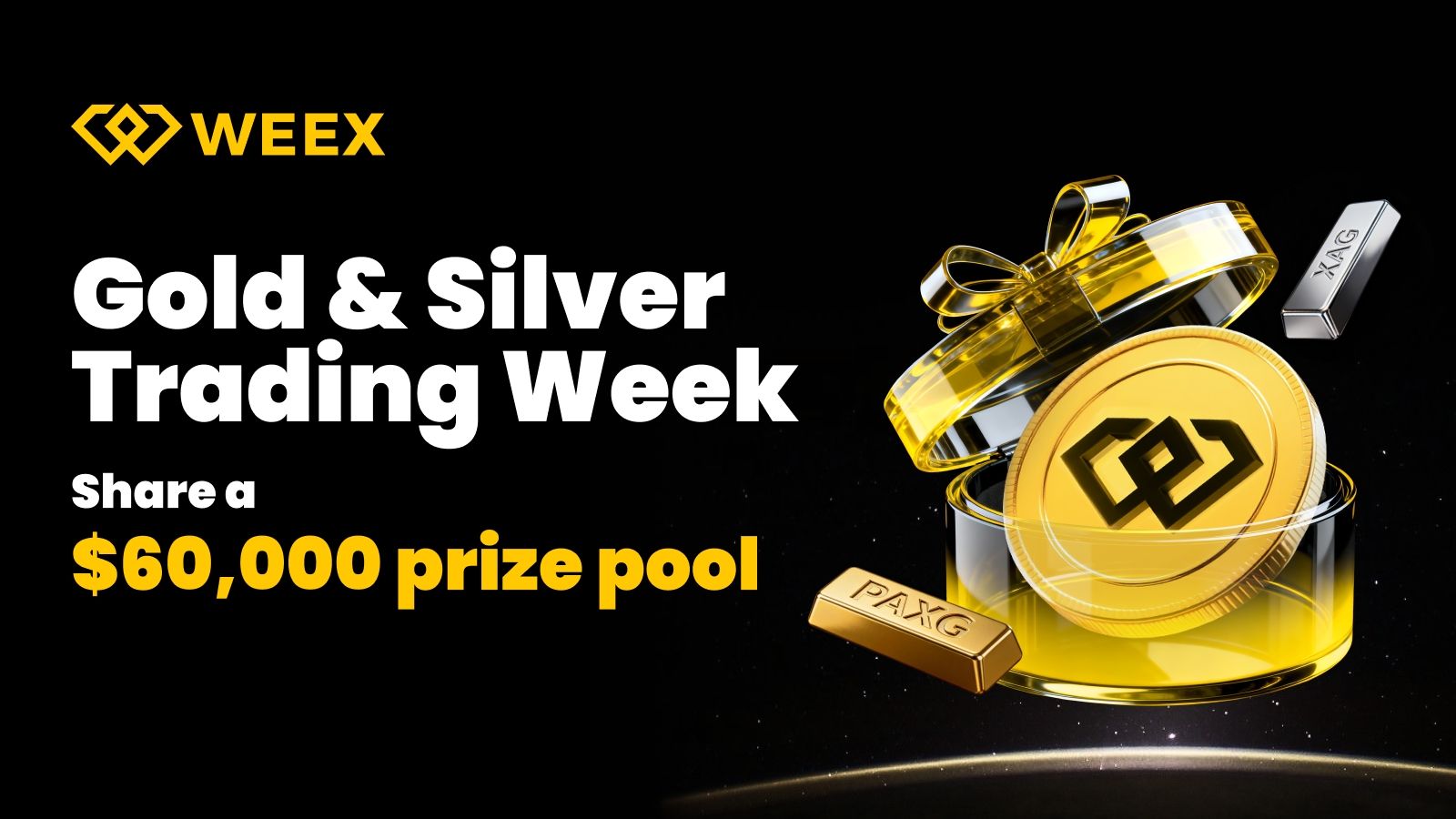 WEEX金银周:交易 XAUT 和 XAG 分享 60,000 美元奖励