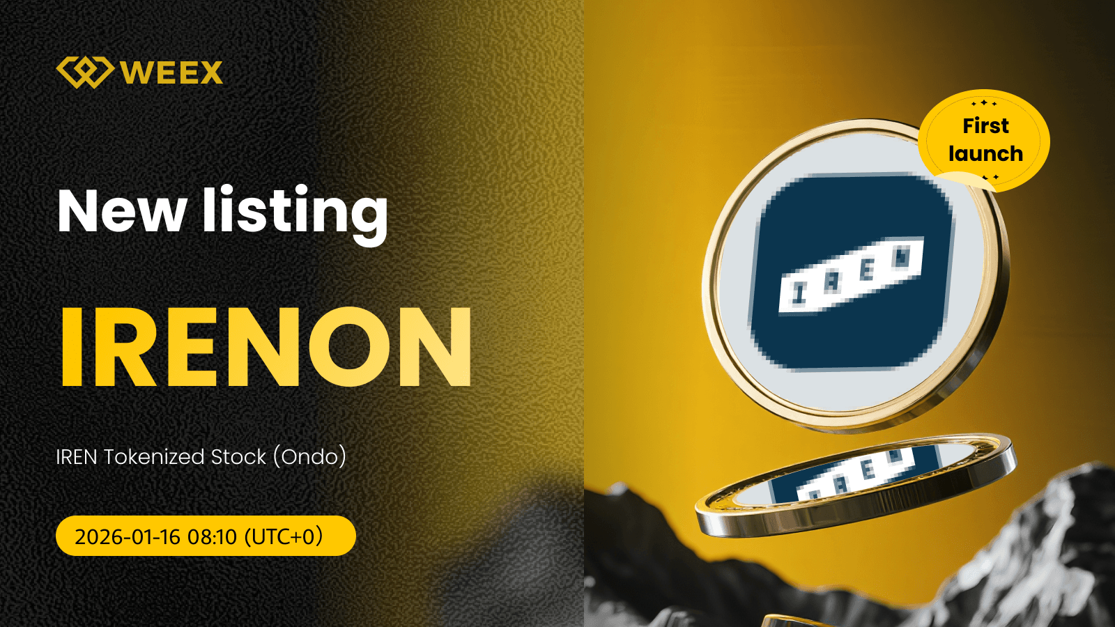 Listagem do par IRENON USDT no mercado spot da WEEX