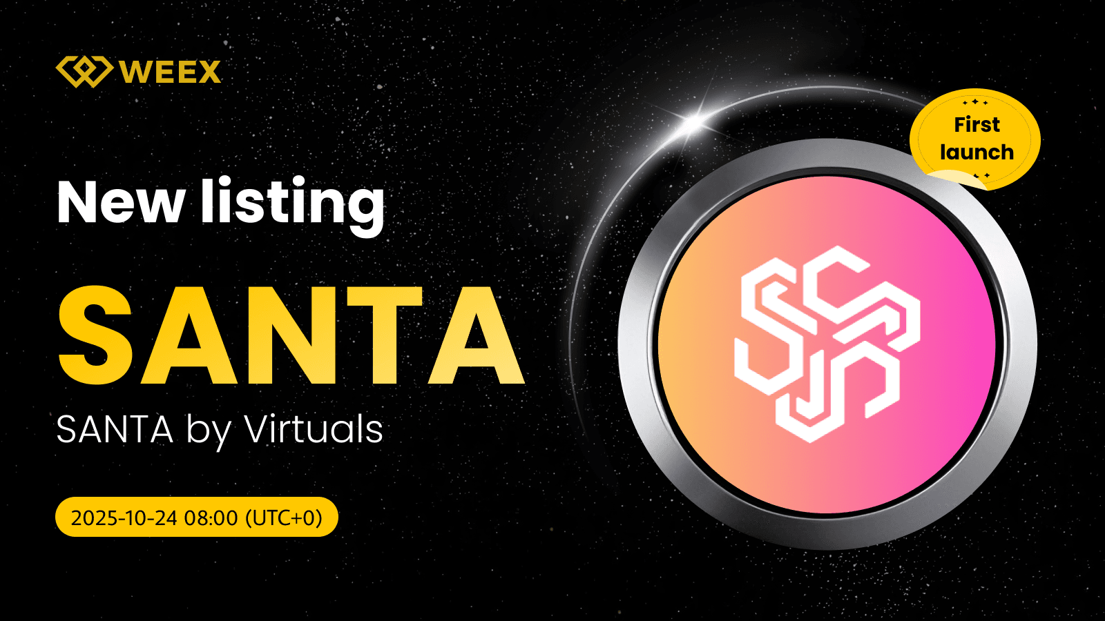 SANTA USDT 交易实盘在 WEEX 上:SANTA 由 Virtuals Coin 上市