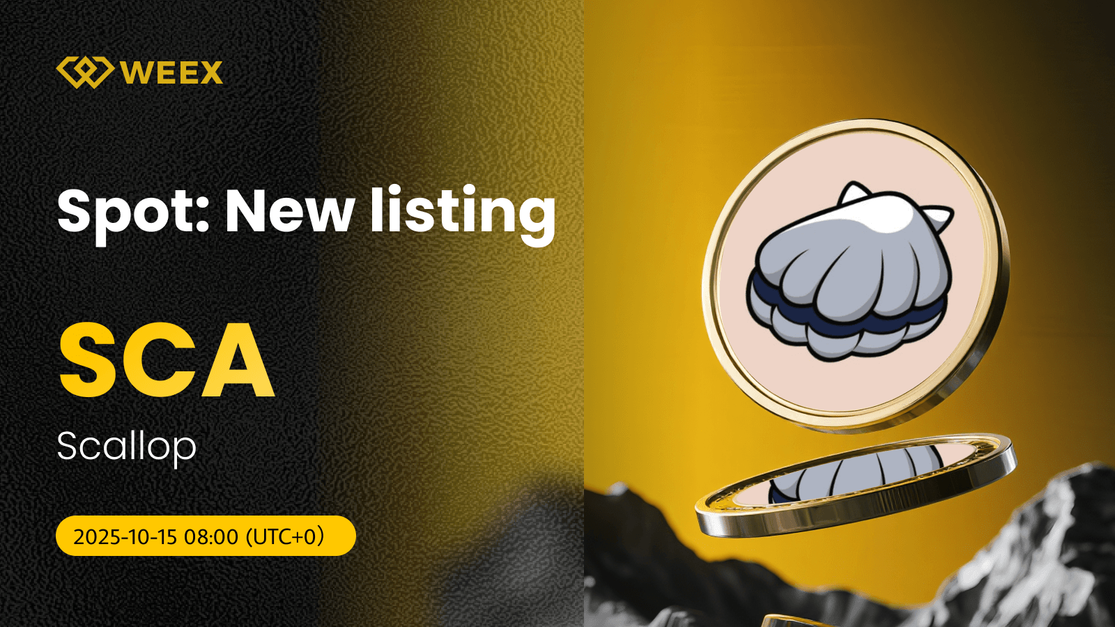 SCA USDT 新上市： WEEX Exchange上的扇贝(SCA)硬币