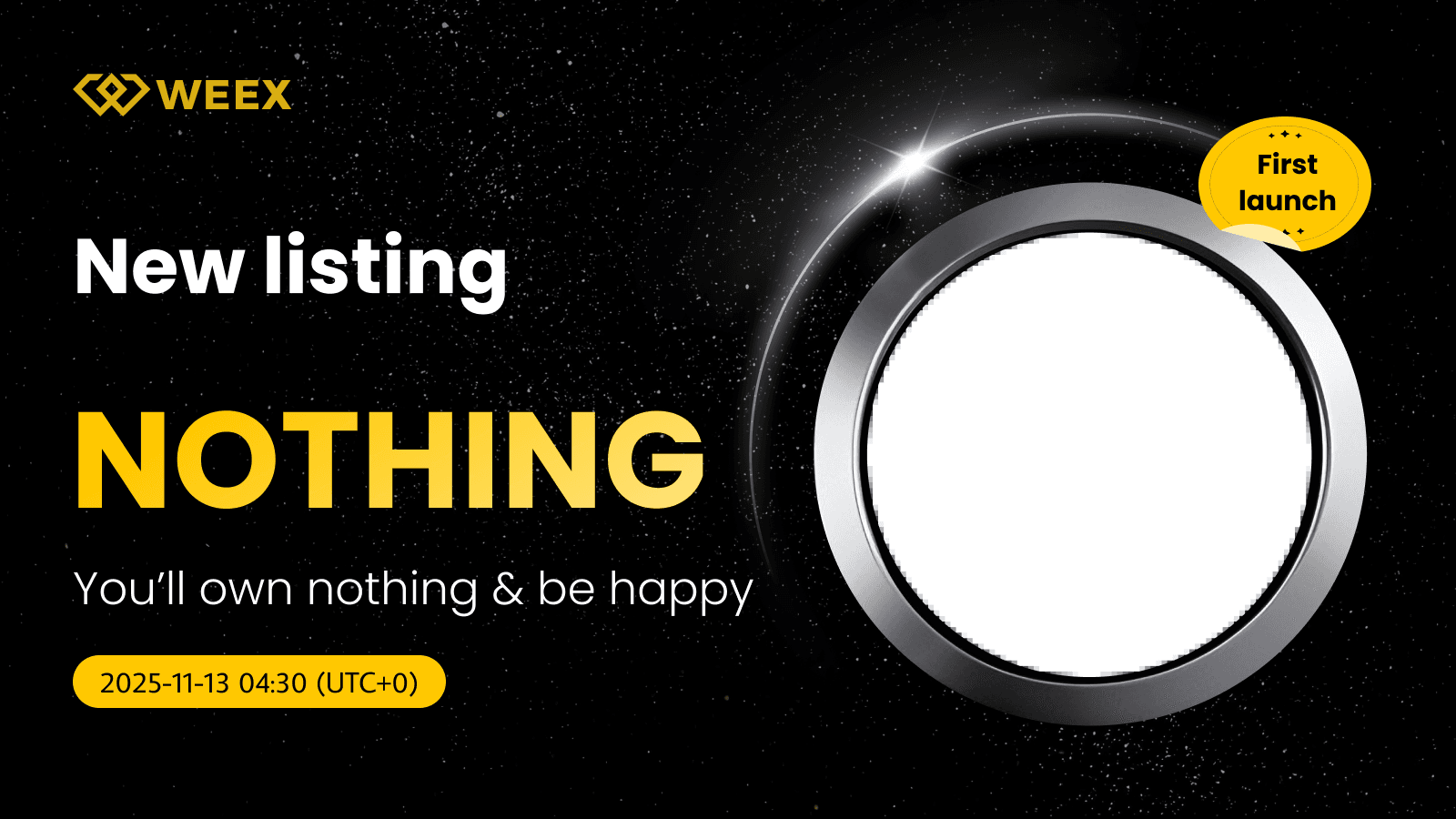 NOTHING USDT 交易对上线 WEEX 现货市场