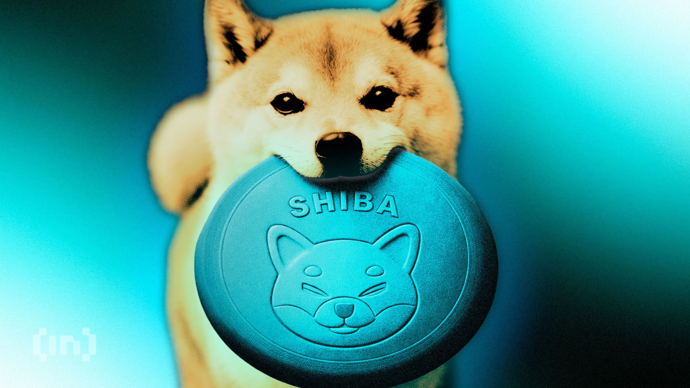 Cão da raça Shiba Inu segurando o símbolo do token SHIBA, representando a cultura das moedas meme e o entusiasmo em torno das criptomoedas