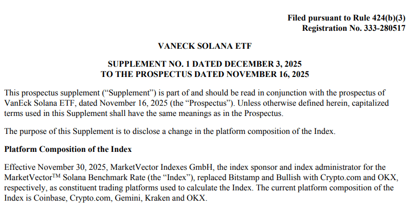 O prospecto do ETF VanEck Solana faz referência ao risco de concentração dos contribuintes.