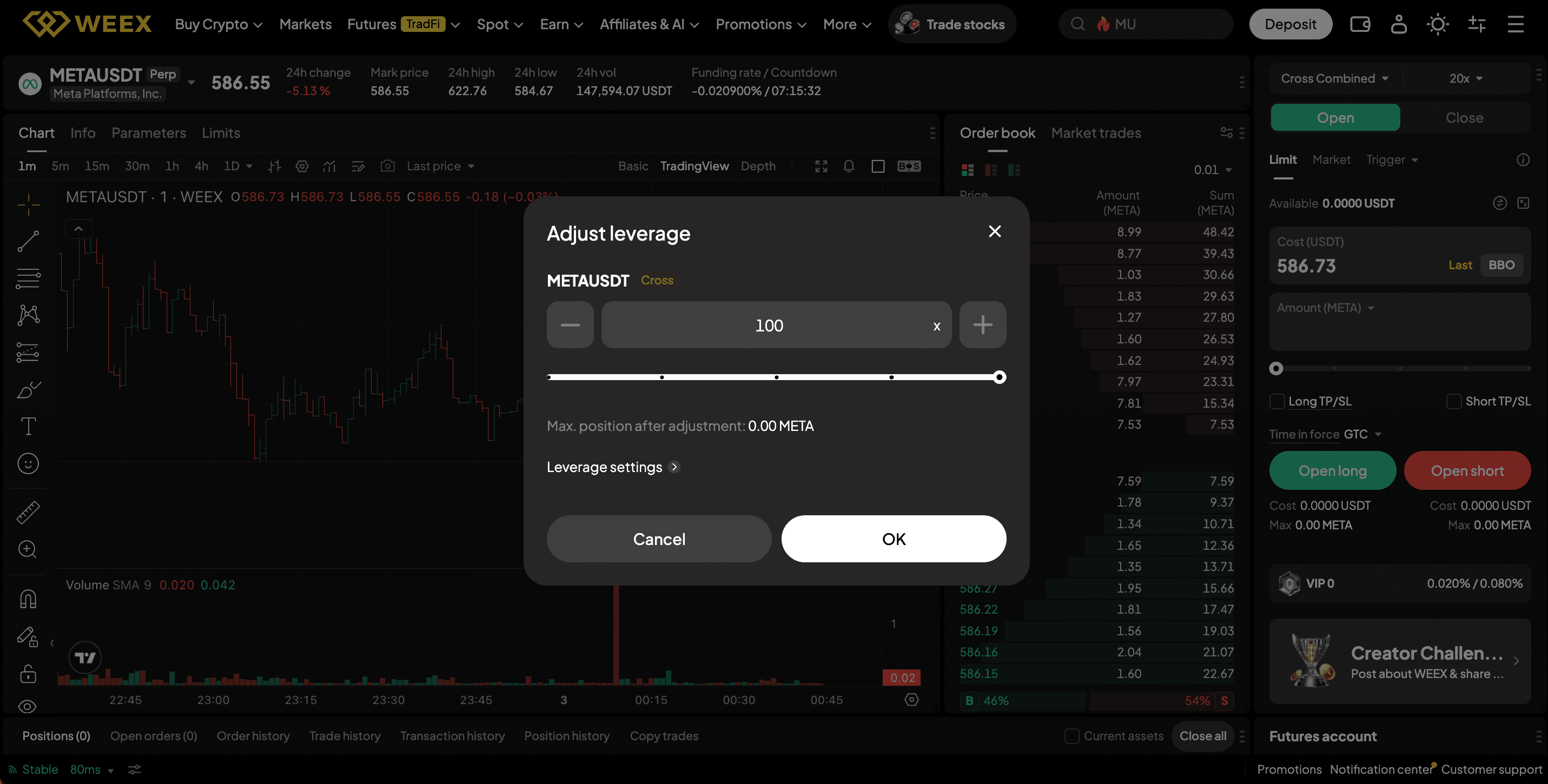 comprar ações da META na WEEX