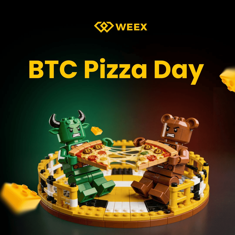 Bitcoin Pizza Day na WEEX: Taxa zero, cashback em BTC e 150.000 USDT para celebrar a história das criptomoedas