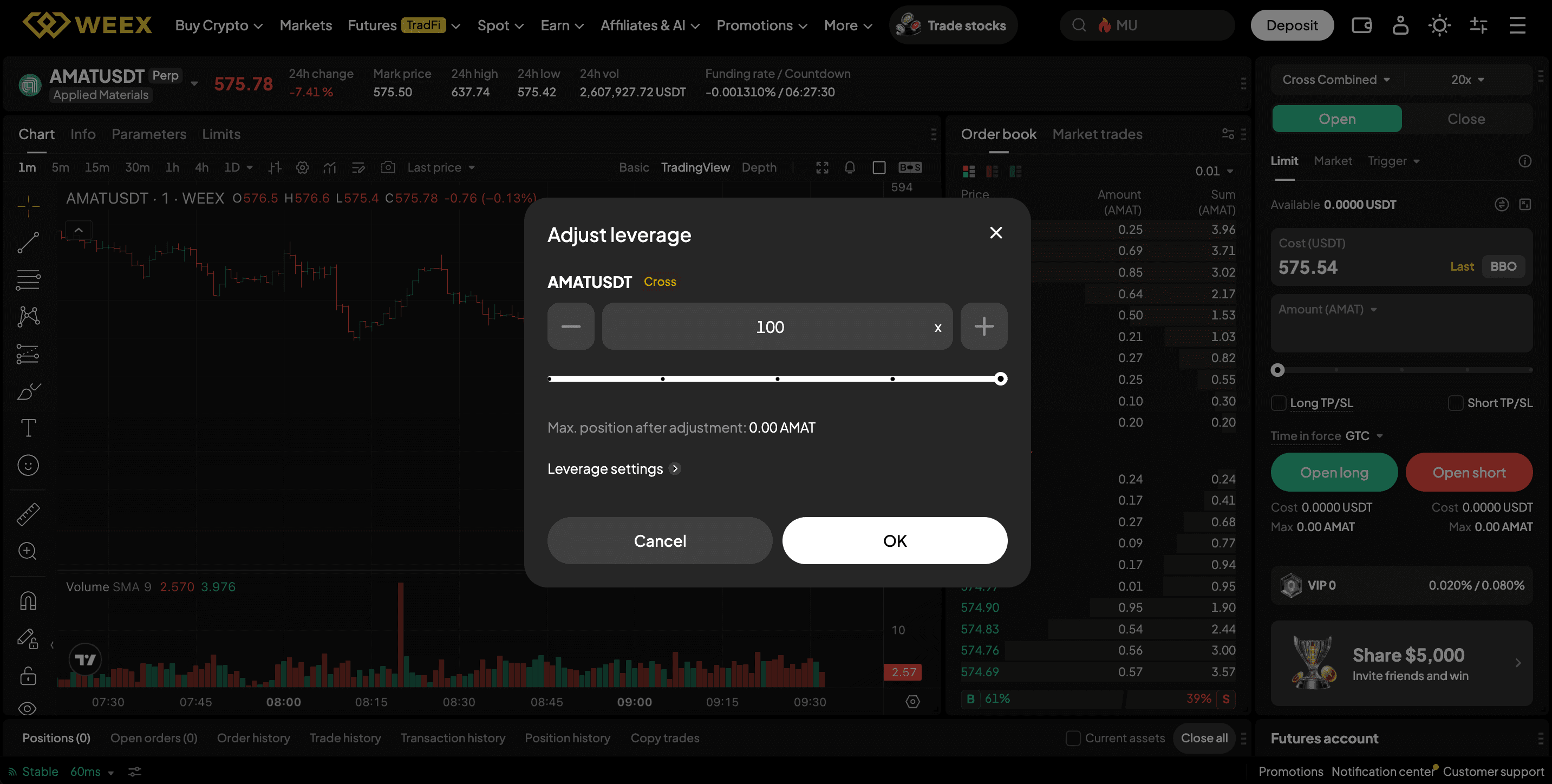 negocie ações da AMAT na WEEX TradFi